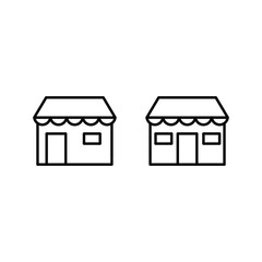 store icon stall marketplace vector design outline style