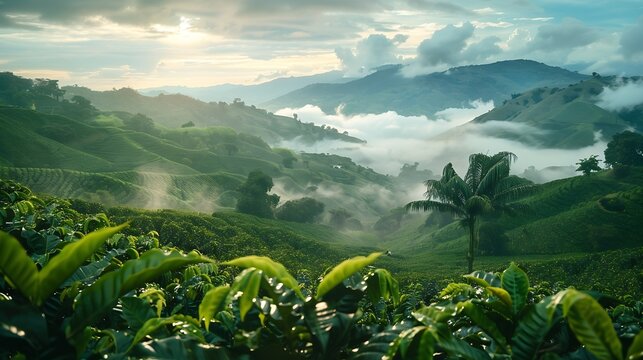 coffee area landscape in colombia : Generative AI