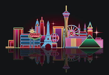 Las Vegas neon light skyline