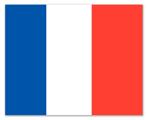 drapeau fran&ccedil;ais avec ombre port&eacute;e, PNG sur fond transparent