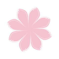 Doodle flower leaf line decoration boho simple inspired by malva sylvestris and sakura that can be used for sticker, book, scrapbook, icon, decorative, e.t.c with aesthetic pink colorful color