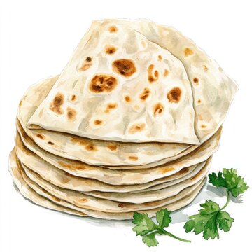 recommend clip art: Tortillas Freshly made corn or flour tortillas clip art watercolor illustration isolated on the white background