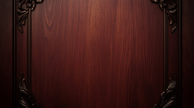 A dark matte mahogany background with a rich, luxurious finish. The central area is left open, ideal for adding sophisticated design or text.