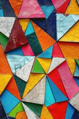 Fototapeta premium Multicolored Tile Wall Close Up