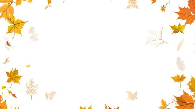 Looping Video of Autumn Frame with Colorful Leaves Moving in a Circle