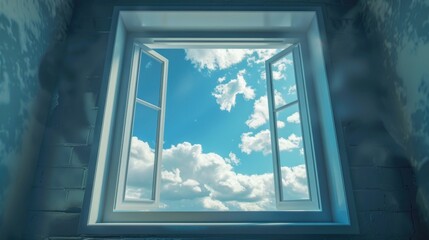 Cloudy Sky View from Open Window
