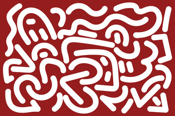 Indonesia Independence Day Celebration Abstract Doodle Background with Red and White Color
