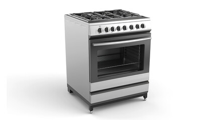 Fototapeta premium Modern Electric Stove with Four Burners and Oven Isolated on white background