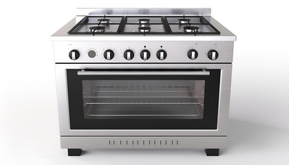 Fototapeta premium Modern Electric Stove with Four Burners and Oven Isolated on white background