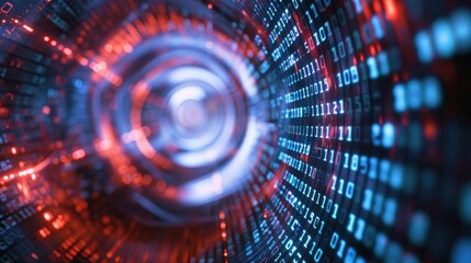 Obraz premium Binary Code Tunnel