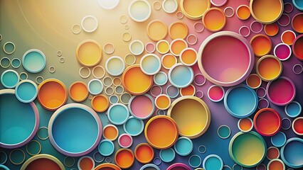 Abstract background with various sized circles overlapping each other, circles, geometric, round, pattern, repetition, modern