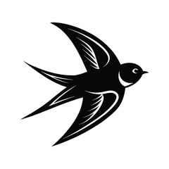 a silhouette of a barn swallow bird 