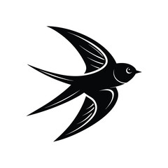 a silhouette of a barn swallow bird 