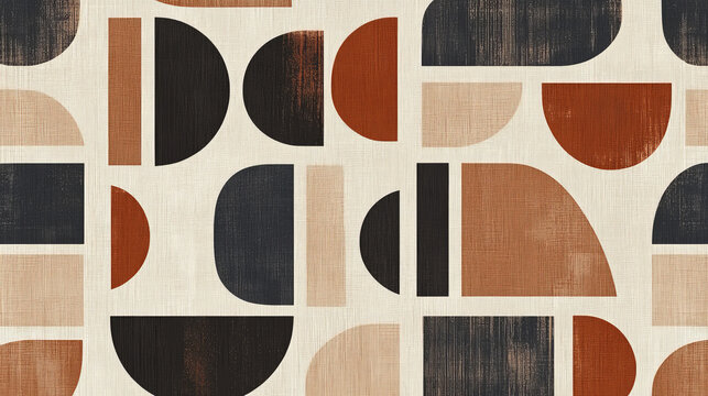 Abstract Scandinavian pattern with clean lines and earthy colors, evoking a sense of simplicity and tranquility.