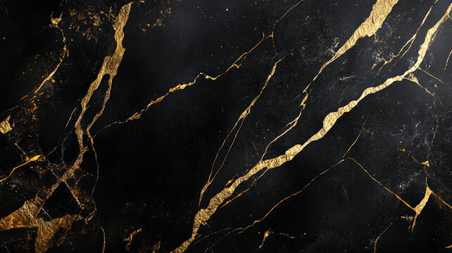 A black background with gold marble veins. The luxurious gold streaks create a striking contrast against the matte black surface, evoking a sense of opulence and elegance.