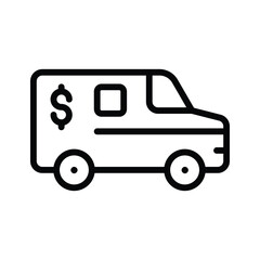 Get this bank van flat icon for secure financial transactions and services