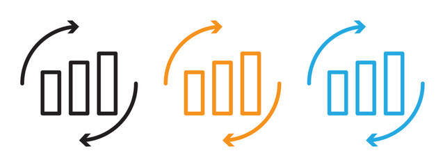 Continuous changes icon Flat vector set outline