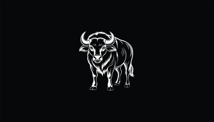 Buffalo Logo Design - Strong, Striking, Majestic Buffalo, Powerful Build, Large Horns, Earthy Tones, Browns, Tans, Realistic and Stylized, Strength and Endurance, Outdoor Activities, Wildlife Conserva