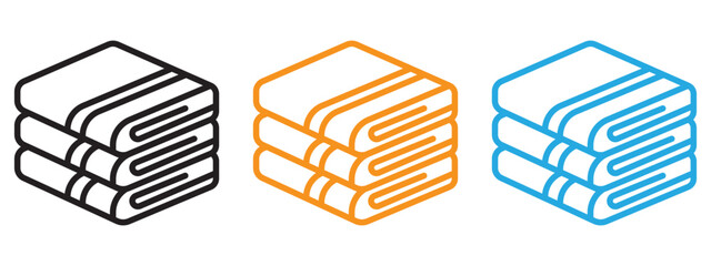 towels icon Flat vector set outline