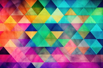 Colorful geometric pattern with vibrant abstract triangles