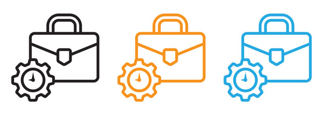 Work experience icon Flat vector set outline