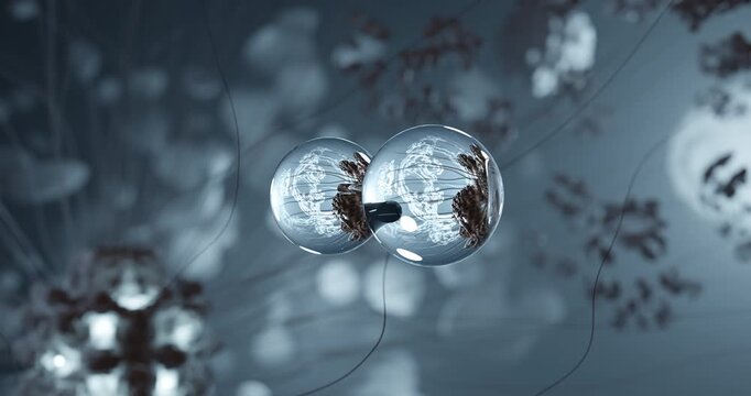 Oxygen rotating 3d molecule, molecular structure of dioxygen, seamless video
