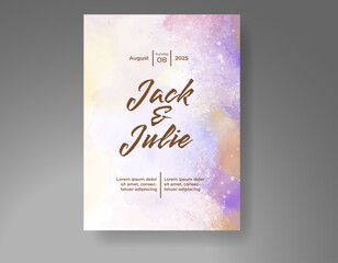 Fototapeta premium Wedding invitation with Abstract splashed watercolor background