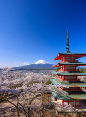 Mt. Fuji with Chureito Pagoda, Fujiyoshida, Japan