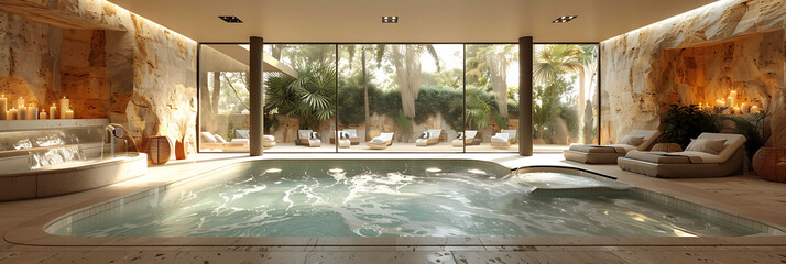 Serene spa offering advanced holistic health treatments such as AIguided massages and sensory deprivation tanks to promote relaxation and wellbeing