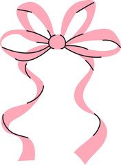 Coquette pink ribbon bow