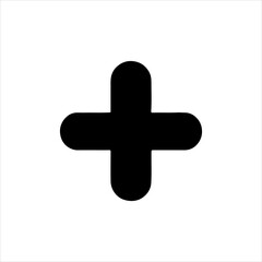 Obraz premium Black round head plus silhouette vector illustration on white background