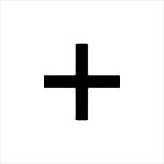 Obraz premium Black thin plus silhouette vector illustration on white background