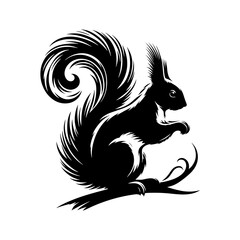 Squirrel silhouette vector illustration