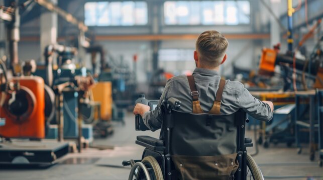 The worker in a wheelchair