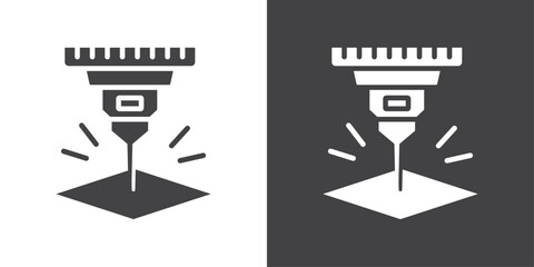 Laser machine icon Thin line illustration set