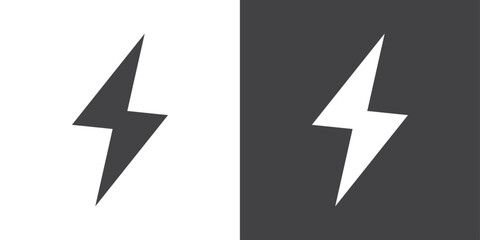 Lightning icon Thin line illustration set