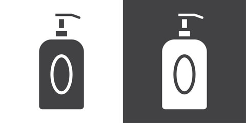 Liquid soap bottle icon Thin line illustration set