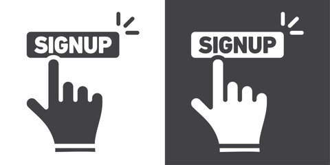Signup icon Thin line illustration set