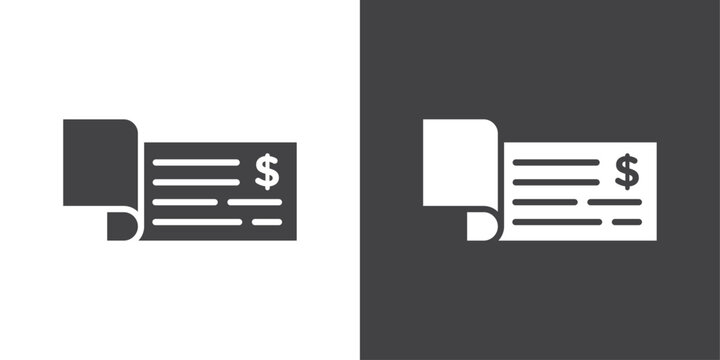 Signing cheque icon Thin line illustration set