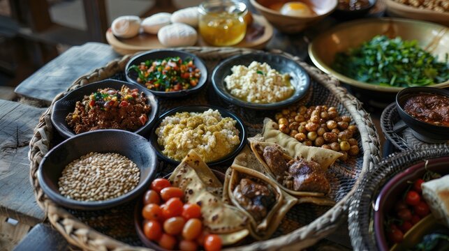 traditional saudi arabia food groats its called in arabic jareesh marquq saleeg traditional plate in central region najd