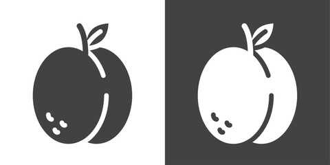 Apricot icon Thin line illustration set