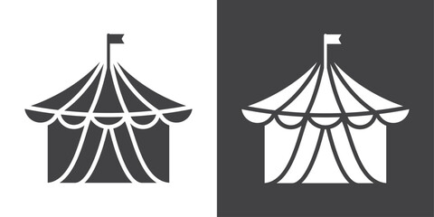 Circus tent icon Thin line illustration set