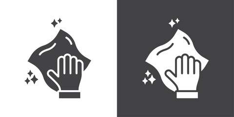Cleaning cloth icon Thin line illustration set