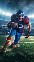 Intense Rugby Action Under the Lights: A Clash of Strength and Strategy