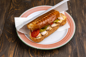 Delicious fast food, close up