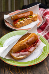 Delicious fast food, close up