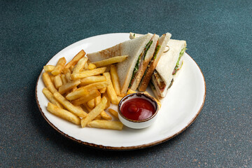 Delicious fast food, close up