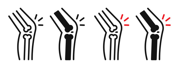 arthritis pain iconicon vector collection in outlined and solid style