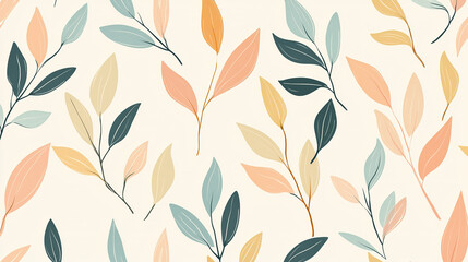 Elegant transparent leaves patterns background