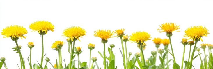 Illustration of a set of perennial plants isolated on a transparent background with human eye views